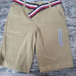 Tommy Hilfiger Boys Khaki Shorts‎ Belted Size 14 New With Tags Casual Classic